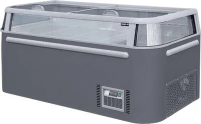 Zdjęcie produktu dla Zamrażarka skrzyniowa przeszklony front Mega-M OZI i185 szklane boki automatyczne rozmrażanie NoFrost 185x85x87cm 437L