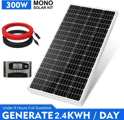 Produktbild von 300W Solaranlage Komplettpaket PV Solarmodul Solarpanel Inselanlage Garten Boot