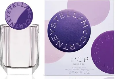 A perfume bottle and its packaging are displayed against a white background.