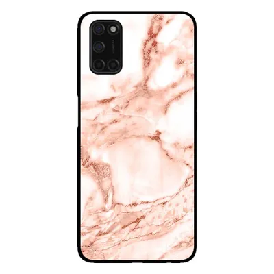 Zdjęcie produktu dla Etui na telefon Smartphonica do OPPO A52 / A72 4G / A92 o marmurowym wyglądzie - marmurowe etui na tylną obudowę - białe różowe złoto