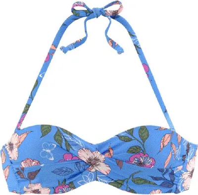 Produktbild von s.Oliver Bügel-Bandeau-Bikini-Top Maya blau-bedruckt Größe 34 Cup C