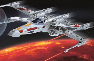 Productafbeelding van Star Wars modelbouwpakket, 1/57 schaal, X-wing jager, 22 cm