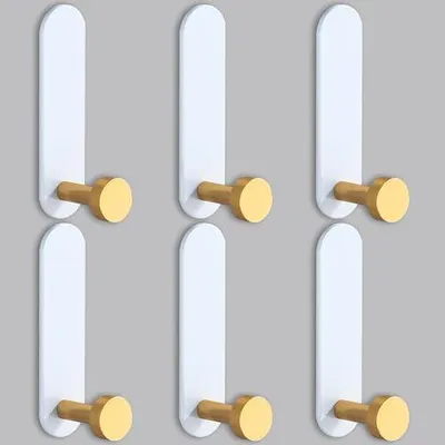 Imagen del producto de Ganchos adhesivos para pared, ideales para instalar en el baño y la cocina sin necesidad de taladrar.