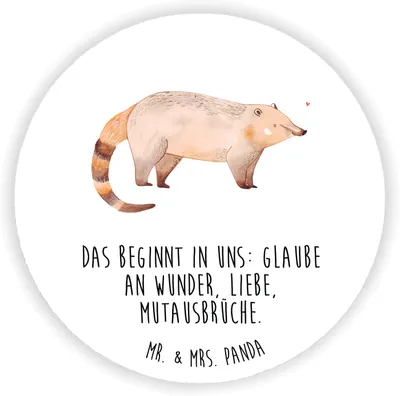 Produktbild von Mr. & Mrs. Panda magnet Nasenbär - Weiß - Geschenk, Kühlschrankmagnet, whiteboardmagnet, Gute Laune, Rüsselbär, für kühlschrank, Nasenbären, pinnwand, Bär