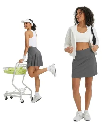 Obrázok produktu pre BALEAF Športová sukňa na tenis Vrecká Sukničku so šortkami sivú XL