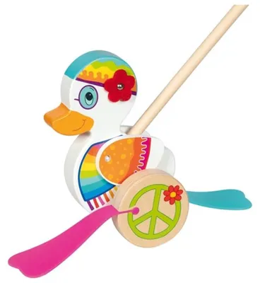 Produktbild von Goki Holz Schiebespielzeug Ente Enna - Lauflernspielzeug