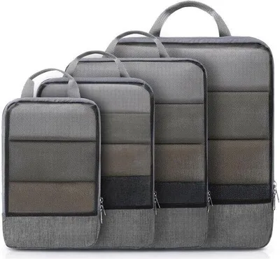Produktbild von Famanu Kompressions-Packwürfel Set - 4-teilig, erweiterbare Kofferorganizer