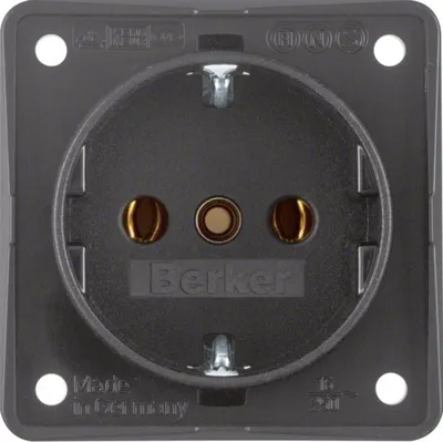 Image de Berger Integro Prise encastrée Schuko protection renforcée contre les contacts accidentels, anthracite mat