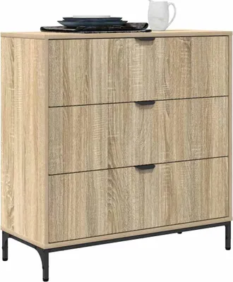Produktbild von vidaXL Sideboard Sonoma-Eiche 79,5 x 33 x 82 cm Holzwerkstoff