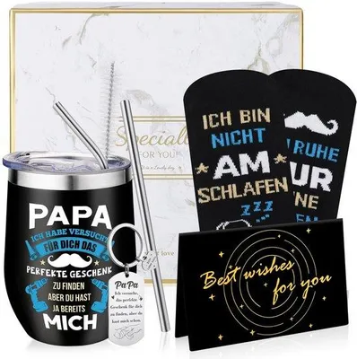 Immagine prodotto di Set regalo per papà, nero, tazza termica, calzini, portachiavi