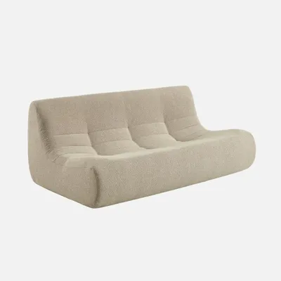 Produktbild von sweeek - 3-Sitzer Sofa mit strukturiertem Bouclé-Bezug - Beige
