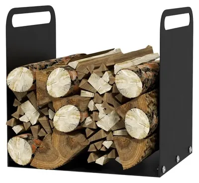Obrázok produktu pre Čierna podstavica na drevo na krb | Farba: Čierna | Rozmery: 30 x 36,5 x 36 cm
