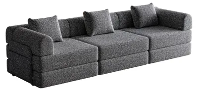 Imagen del producto de Sofá cama - Cama auxiliar - Sillón modular - Sofá - Cama para invitados - Sillón de chenilla de dos plazas - Espacio de almacenamiento en los reposabrazos