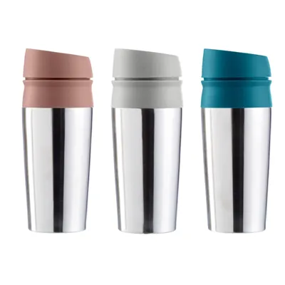 Produktbild von 3er Set Thermobecher 450ml Isolierbecher Edelstahl Kaffeebecher Isolierflasche Kühlbecher 0,45l Thermosflasche