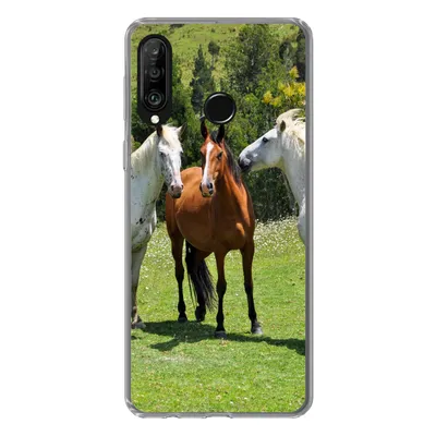 Produktbild von MuchoWow® Handyhülle Schutzhülle Hülle für Huawei P30 Lite Pferde - Baum - Schatten Silikon Softcase Handy Hülle - Handyhülle