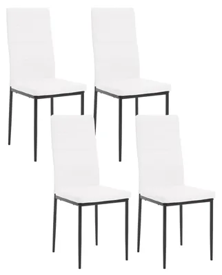 Image de Chaise - Chaises de salle à manger - Ensemble de 4 chaises de salle à manger - Chaise de salle à manger moderne avec dossier haut