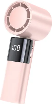 Zdjęcie produktu dla Przenośny wentylator turbinowy z regulowaną prędkością, różowy, ładowany przez USB