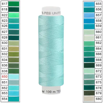 Produktbild von Nähgarn 10 x 100m Unipoly 120 Tex14x2 Universalnähgarn Allzweckgarn Polyester 4v6 Farbwahl, Farbe:650