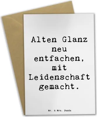 Produktbild von Mr. & Mrs. Panda Grußkarte Spruch Polsterin Glanz - Weiß - Geschenk, Polsterarbeiten, Beruf, hochzeitskarten, Berufsprodukte, Handwerkskunst, Möbelrestaurierung