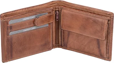 Produktbild von Herrengeldbörse Scheintasche, braun 12 x10x2cm