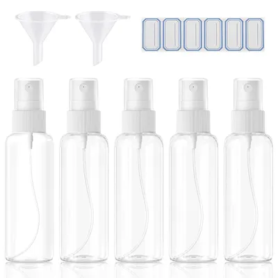 Produktbild von Zerstäuber Sprühflaschen 5 Stück, 100 ml, PET-Kunststoff, Für Parfüm Öle Und Pflegesprays