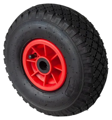 Produktbild von BS Rollen BS Luftrad D15, Rad-Ø 260 mm, Radbreite 85 mm, Tragkr. 120 kg, Rollenlager, Lauffl. Gummi schwarz, Stollenprofil, Nabenlänge 75 mm, Achsloch-Ø 20 mm