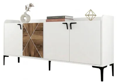Produktbild von Elini - Sideboard, 180x35x78h cm Weiß, 2 Regalböden