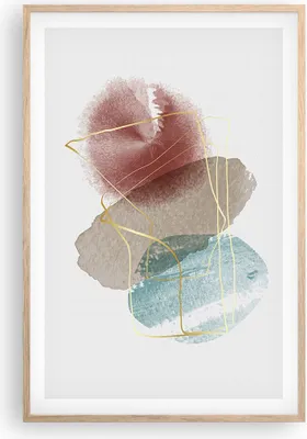 Produktbild von Gerahmtes Poster - Rahmen in heller Eiche - Form Figur Abstraktion - 61x91,5 cm - Wand Bild - Wanddeko - Wandbilder - Kunstposter - Wandposter - Bilderrahmen - Bilder - Kunstdruck - P2NPA61x91-5057