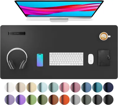 Obrázok produktu pre Aothia podložka pod myš kožená protišmyková vodoodolná 91x43 cm čierna
