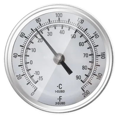 Produktbild von INF Bimetall-Thermometer – Analoges Ofen- und Grillthermometer aus Edelstahl, mechanisches Drehrad ohne elektrische Anzeige für Grill, Smoker und Bräter