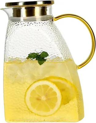 Produktbild von Famanu Wasserkanne 1,8 Liter - Borosilikatglas mit Edelstahlverschluss