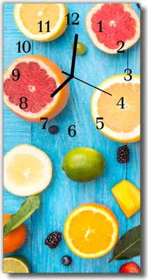 Produktbild von Tulup Glasuhr Wanduhr Küchenuhr Echt-Glas 30x60 Obst Mehrfarbig
