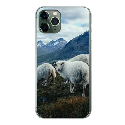 Produktbild von MuchoWow® Handyhülle Schutzhülle Hülle für iPhone 11 Pro Schafe - Natur - Berge Silikon Softcase Handy Hülle - Handy