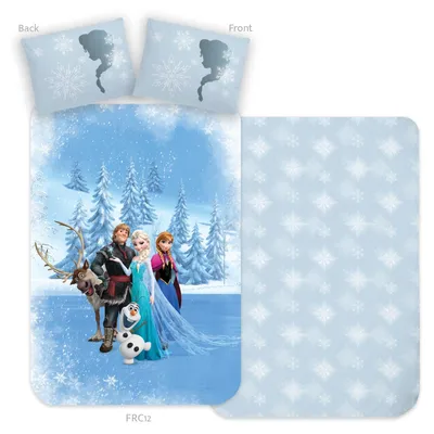 Obrázok produktu pre Posteľná bielizeň Frozen – mäkká bavlna, 150 x 210 cm, vankúš a prikrývka