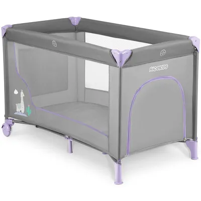 Obrázek produktu pro Ricokids Cestovní postýlka 125 x 65 x 78 cm RK-240 šedá levandule