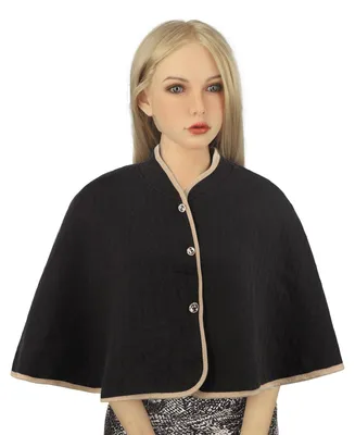 Productafbeelding van Solidchoice - Dames Schouderwarmer met Mouwen - Elegante Katoenen Cape voor Alle Seizoenen