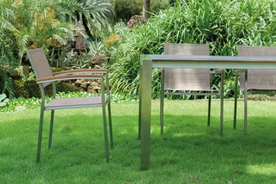Produktbild von acamp 6x 57164 Skye Stapelsessel 1x 56360 Skye Tisch 150x90cm