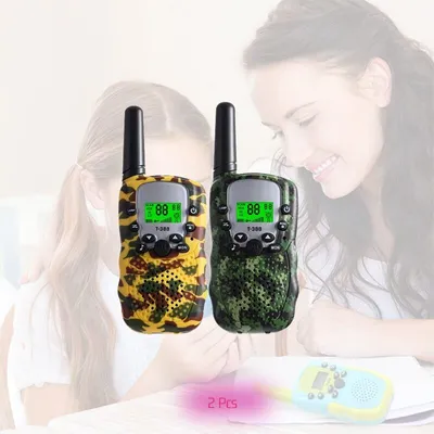 Produktbild von Kinder Walkie Talkie 2PCS Outdoor Remote Control Interaktives Spielzeug mit Hintergrundbeleuchtung LCD-Taschenlampe Urlaub Geschenk für Jungen und Mädchen