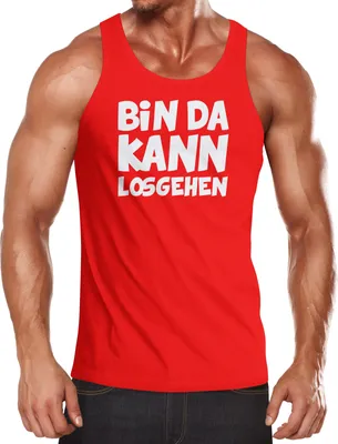 Produktbild von Herren Tanktop Spruch Bin da kann losgehen Muskelshirt Moonworks®  L