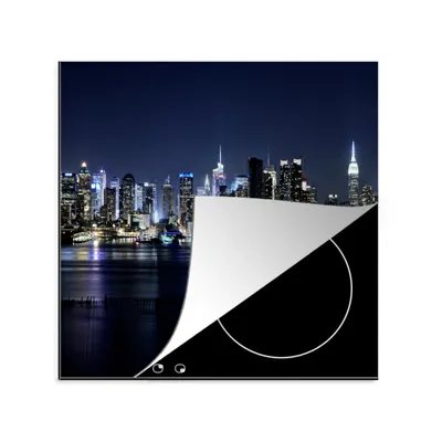 Produktbild von KitchenYeah© Herdabdeckplatte New York - Sternenhimmel - Empire State Building , 78x78cm, Küche Deko, Glaskeramikkochfeld Herdabdeckung, Abdeckplatte fùr Kochfeld