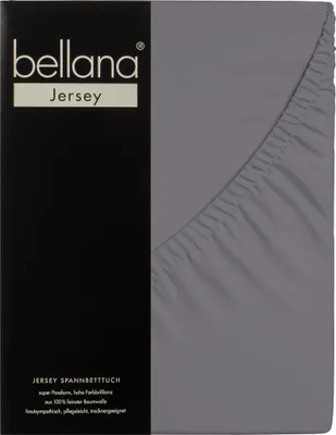Produktbild von Bellana Jersey Spannbetttuch 180-200 x 200 cm grau 120g/m², 100% Baumwolle