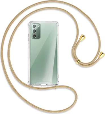 Produktbild von Handykette Backcover-Schutzhülle mit Band (Metall goldfarben) für Samsung Galaxy Note20 4G/5G (N980,N981) - caramel