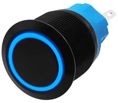 Produktbild von ProRide Metall-Momentanschalter 22 mm, 220 V, Blaues LED-Licht