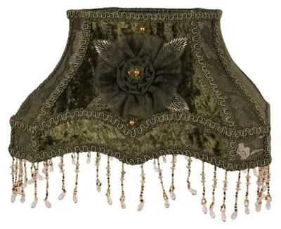 Produktbild von Lampenschirm, viktorianischer Stil, rechteckig, 31 cm - Grün - Stoff