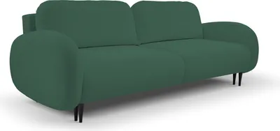 Produktbild von DomoHome SOFT Sofa 2-Sitzer Schlafsofa mit Schlaffunktion Bettkasten 2 Zierkissen – Eleganz Modernes Design für Wohnzimmer und Schlafzimmer Maße: 232x95x109 cm Farbe: GRÜN