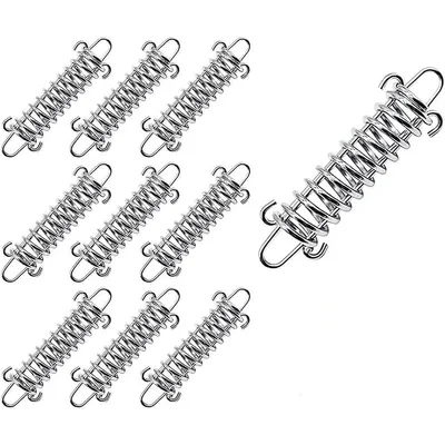 Produktbild von Zelt Spannfeder Set 10x,Spiralfeder,Spannfedern,FederclipsEdelstahl Zugfedern mit Haken für Outdoor, Tarps, Drahtregale, Windfeste Befestigung