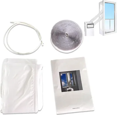 Produktbild von 300cm Fensterabdichtung für Mobile Klimageräte, Abdichtungsset für Abluftschlauch, passend für Fenster & Dachfenster