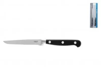 Immagine prodotto di H&H Set 2 Coltelli Bistecca Inox Con Punta Seghettata E Manico Nero