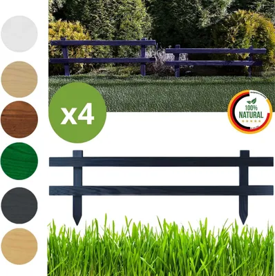 Immagine prodotto di Floranica Steccato per Giardino 4 pz. 30 x 100 cm Antracite Staccionata in legno Recinzione decorativo Giardino Esterno
