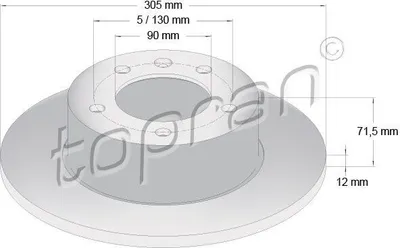 Produktbild von 2x TOPRAN Bremsscheibe 208 236 hinten für OPEL Movano B Kastenwagen (X62) 71 5mm